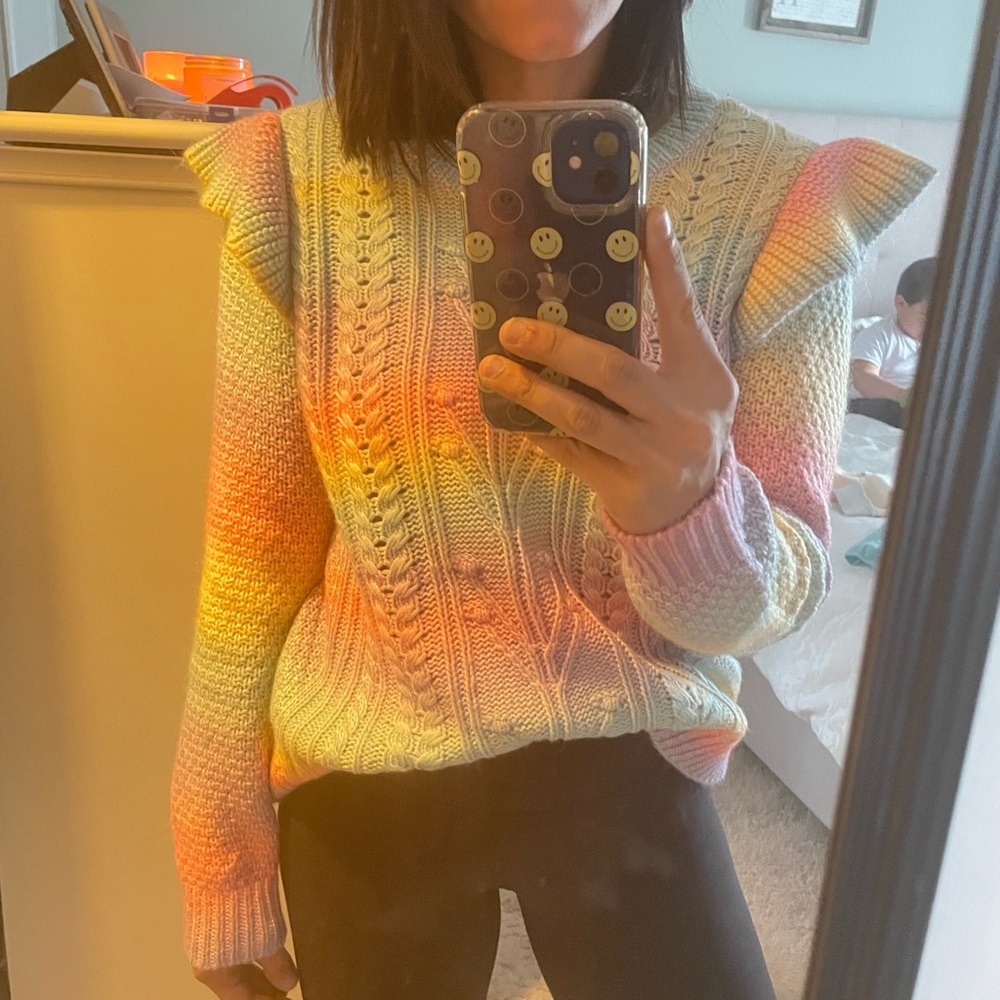 Loft ruffle shoulder sweater